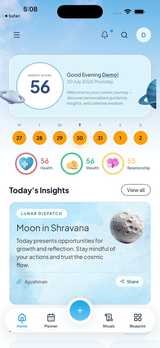 Daily energy score home screen