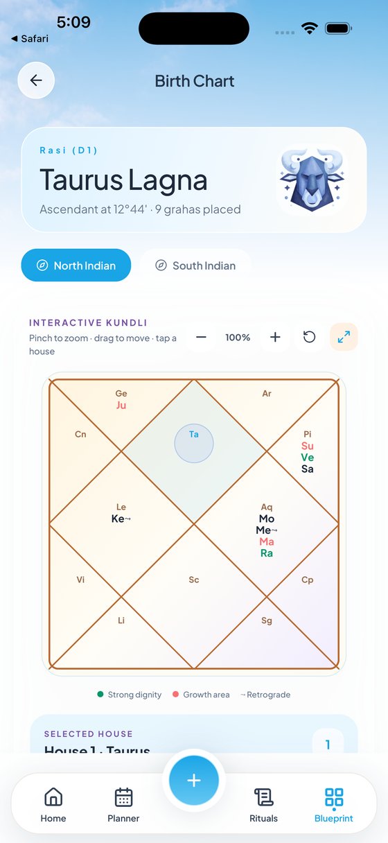 Interactive kundli chart